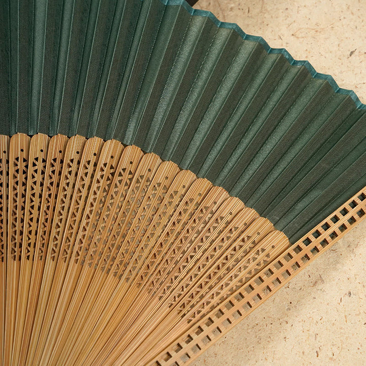 Silk and Bamboo Folding Fan – Handheld Fan for Warm Days 19