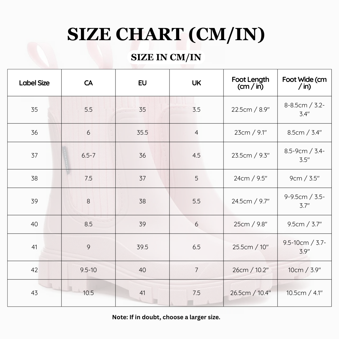 Size chart