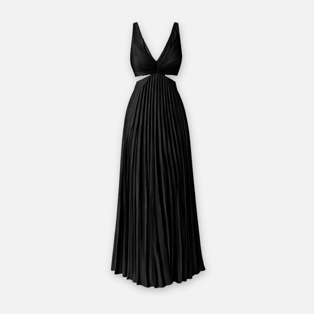 Sleeveless V-Neck Dress with Cut-Out Waist for Women