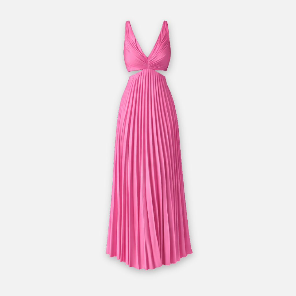 Sleeveless V-Neck Dress with Cut-Out Waist for Women