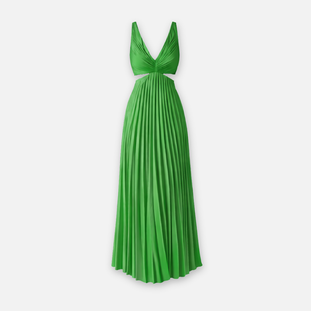 Sleeveless V-Neck Dress with Cut-Out Waist for Women