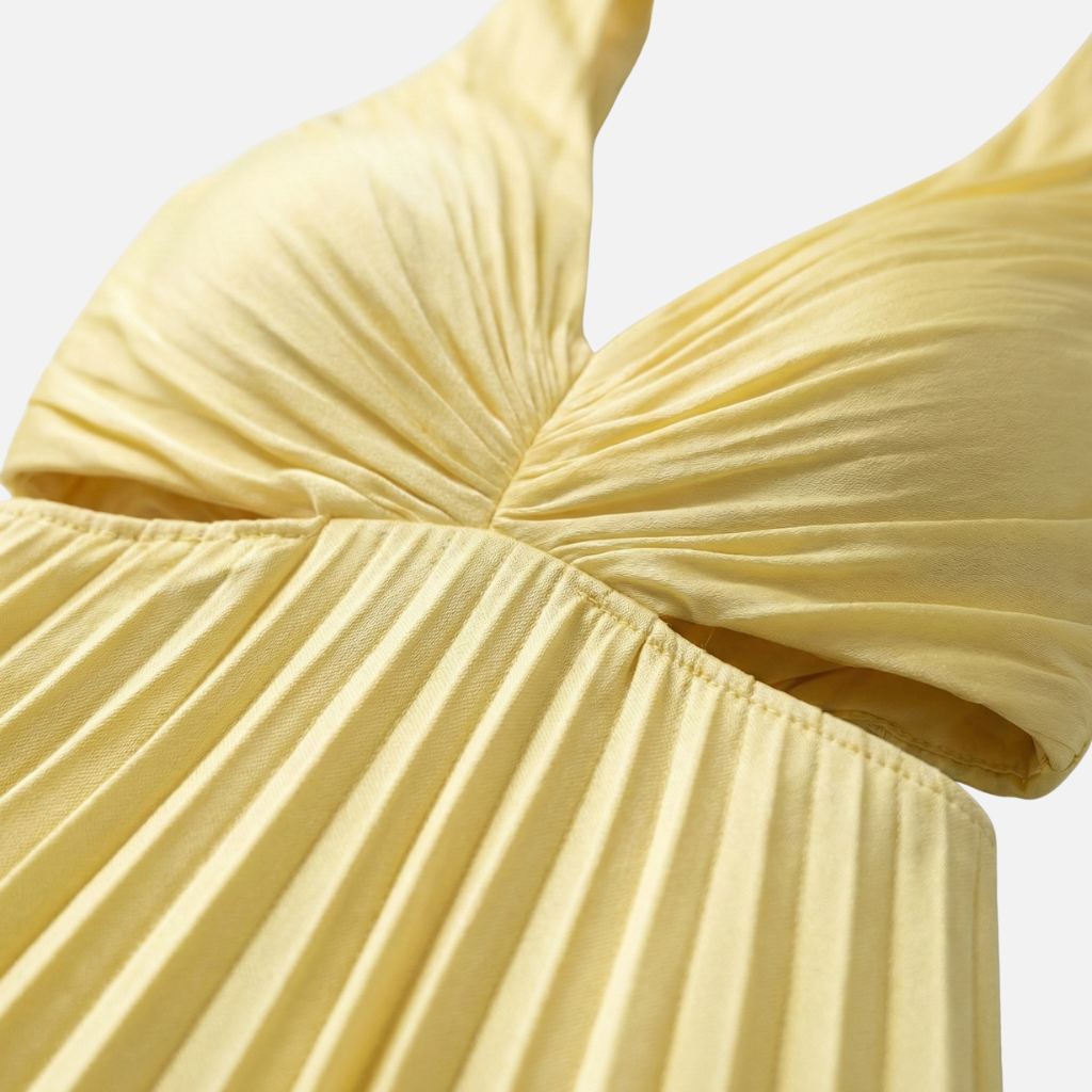 Sleeveless V-Neck Dress with Cut-Out Waist for Women