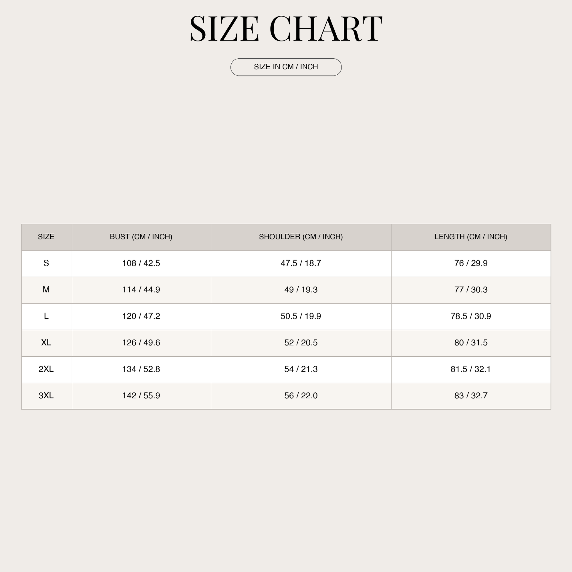 Size Chart