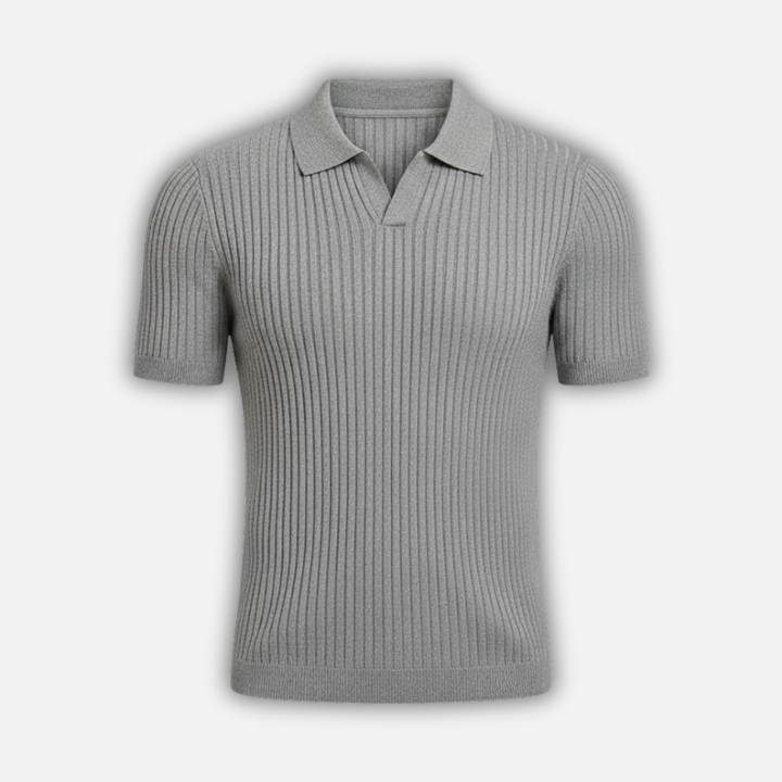 Slim Fit Polo Shirt with V-Neck for Men