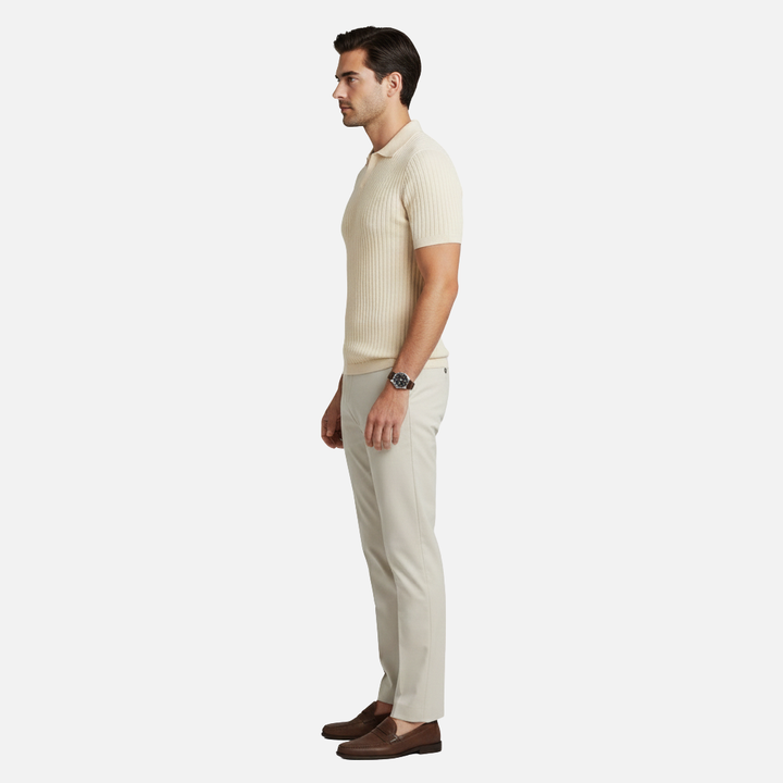 Slim Fit Polo Shirt with V-Neck for Men