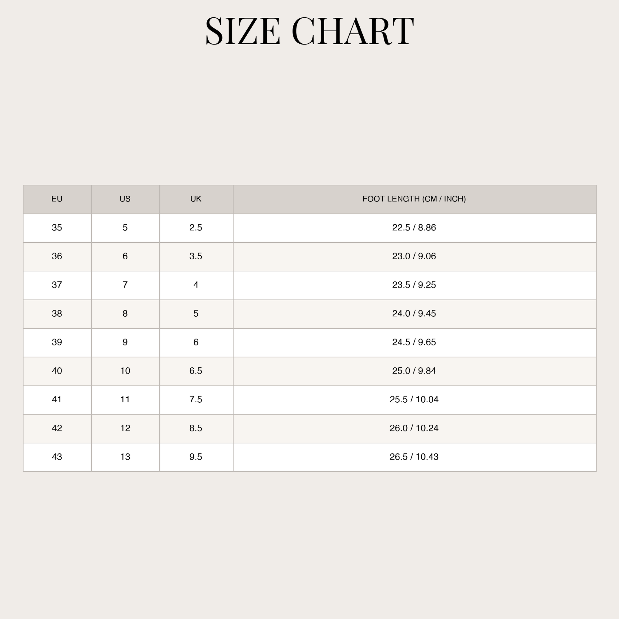 Size Chart