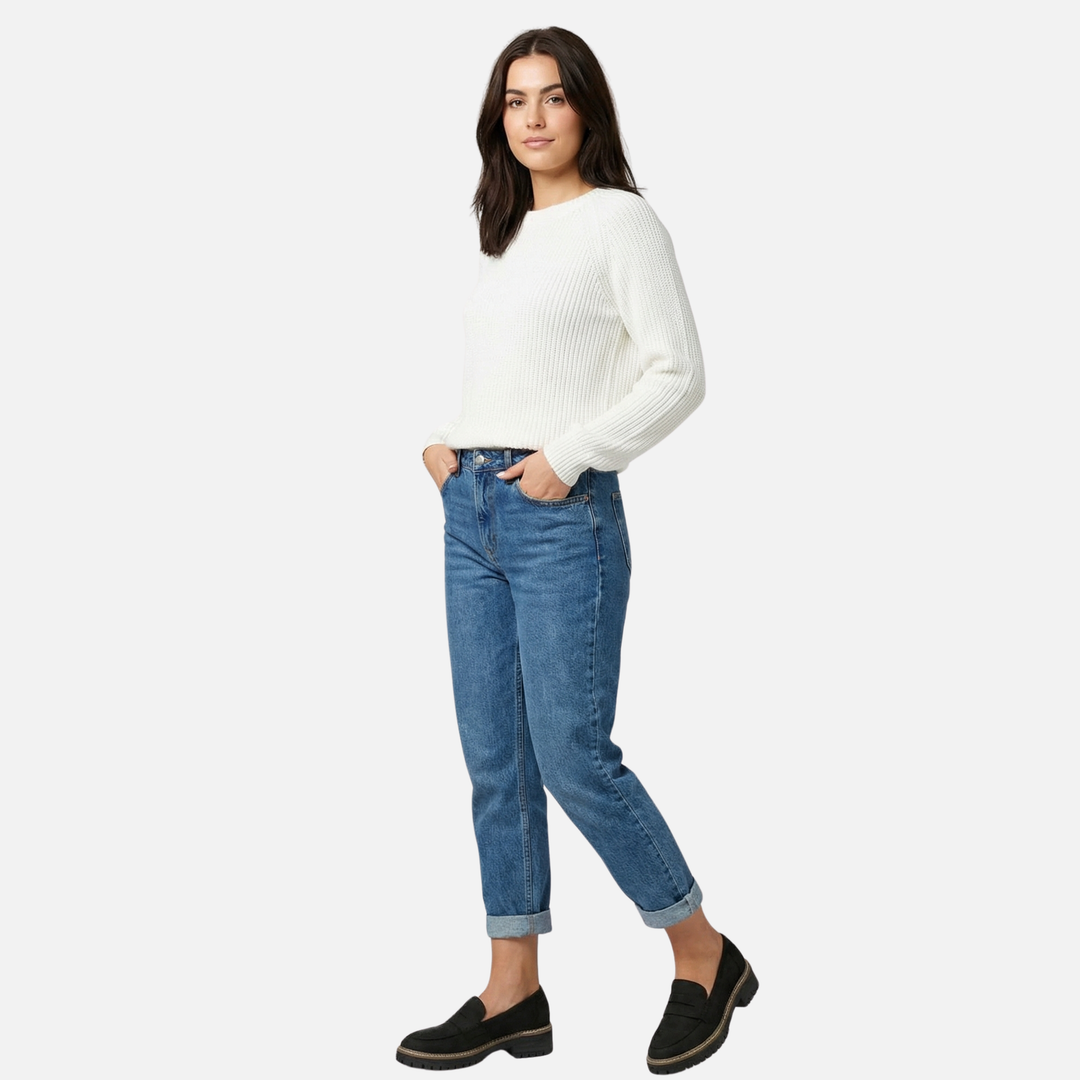 Modern Slip-On Loafer with Low Block Heel for Women