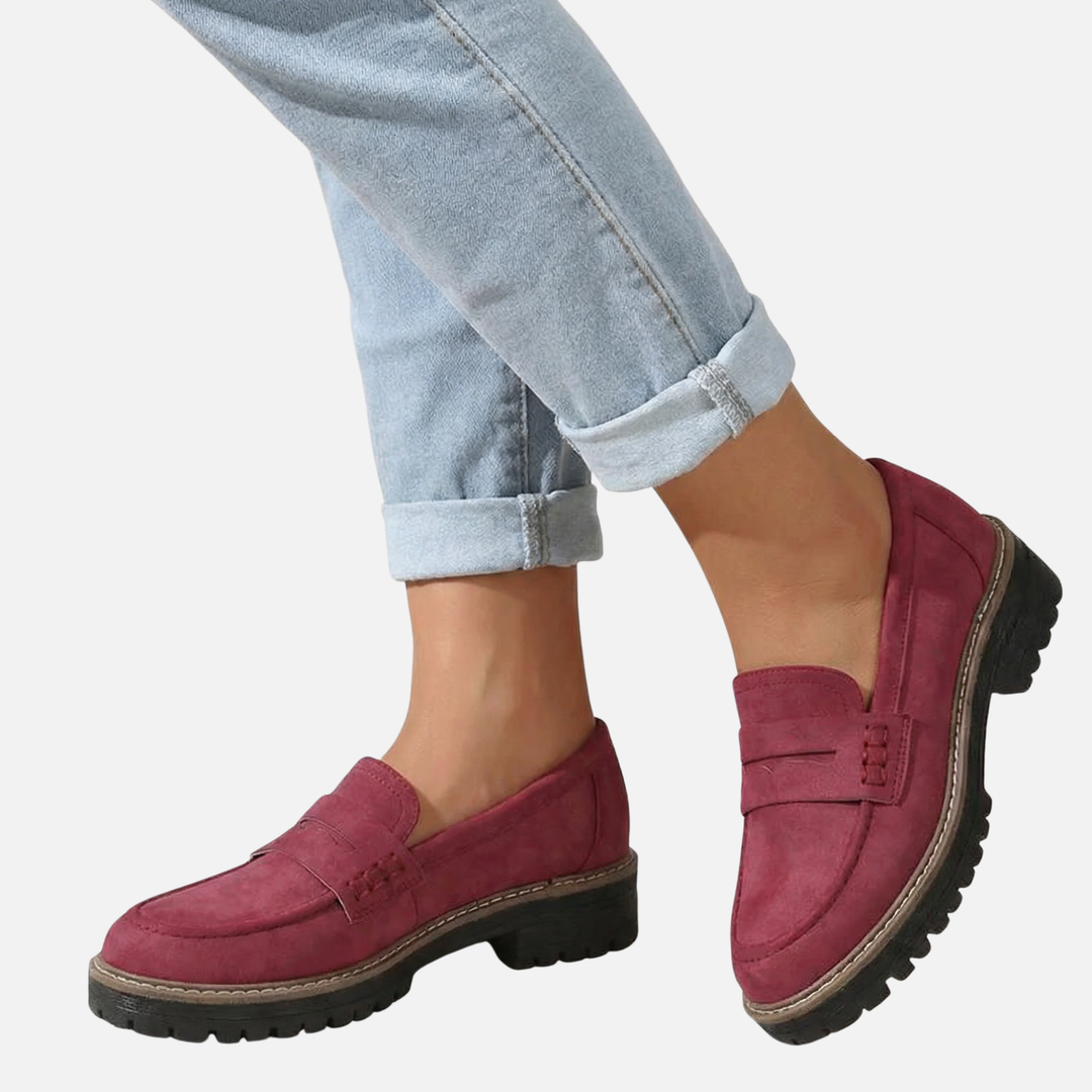 Modern Slip-On Loafer with Low Block Heel for Women