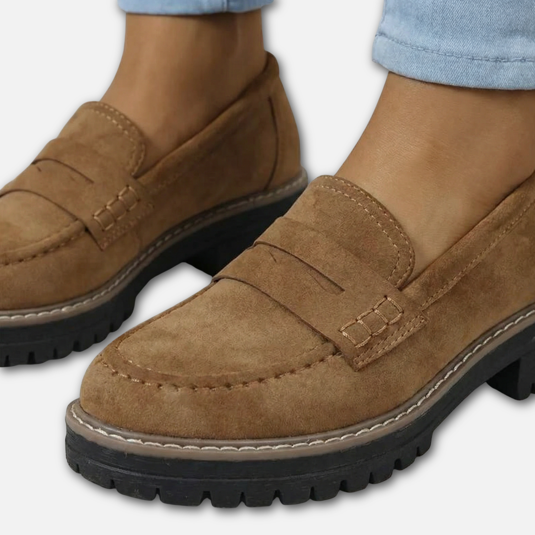 Modern Slip-On Loafer with Low Block Heel for Women
