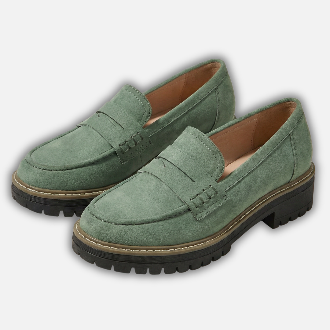 Modern Slip-On Loafer with Low Block Heel for Women