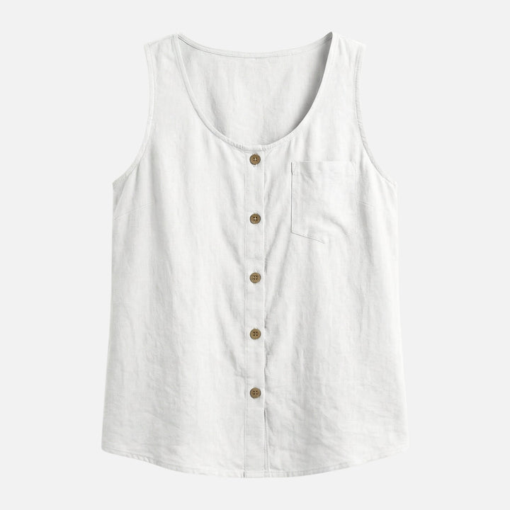 Soft Cotton Sleeveless Blouse Loose Fit for Women