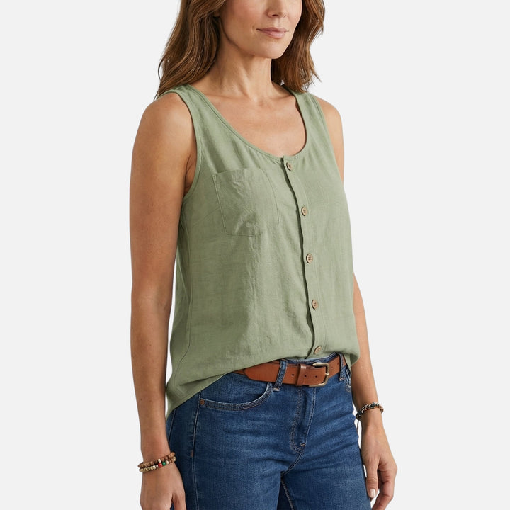 Soft Cotton Sleeveless Blouse Loose Fit for Women