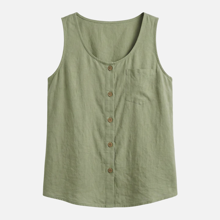 Soft Cotton Sleeveless Blouse Loose Fit for Women