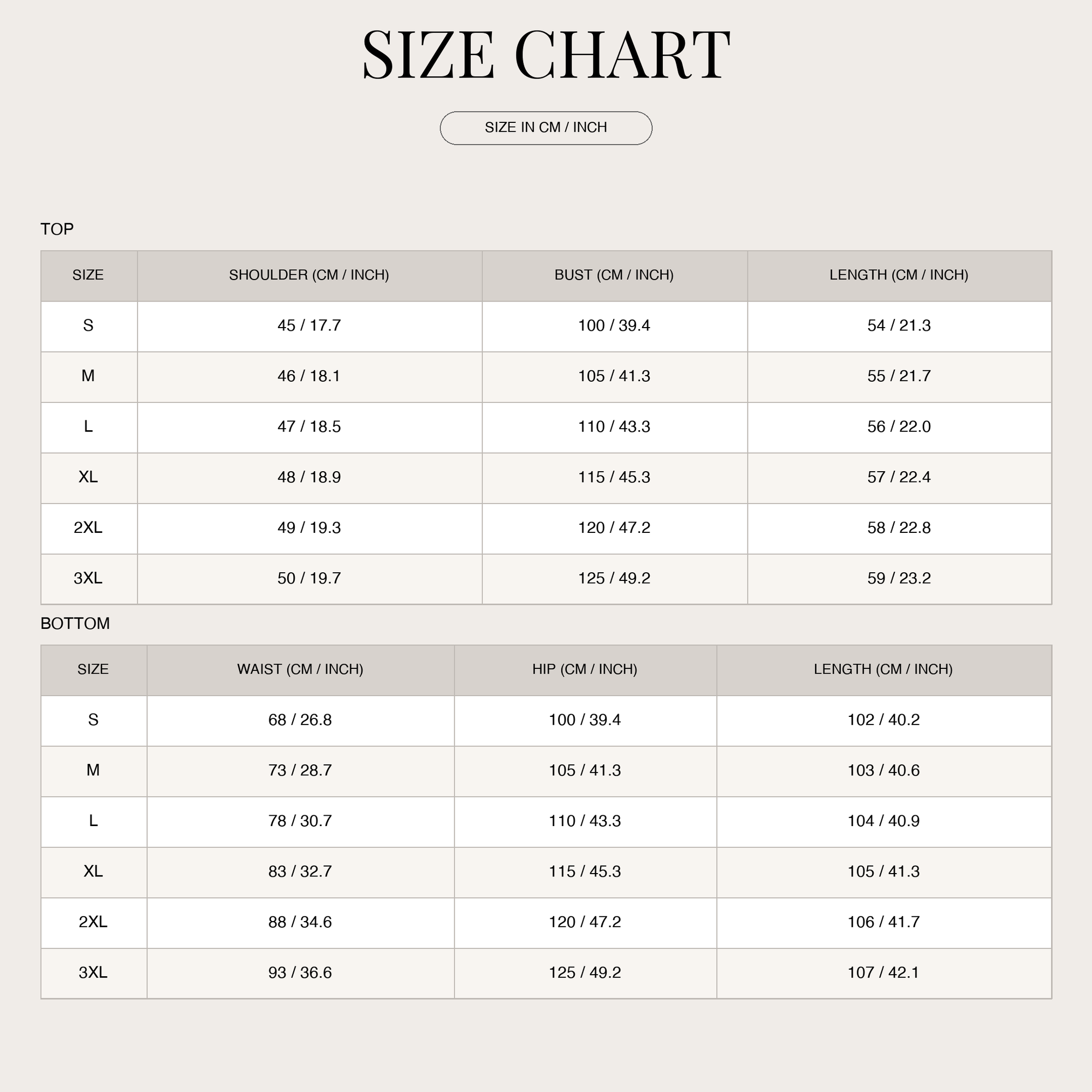Size Chart