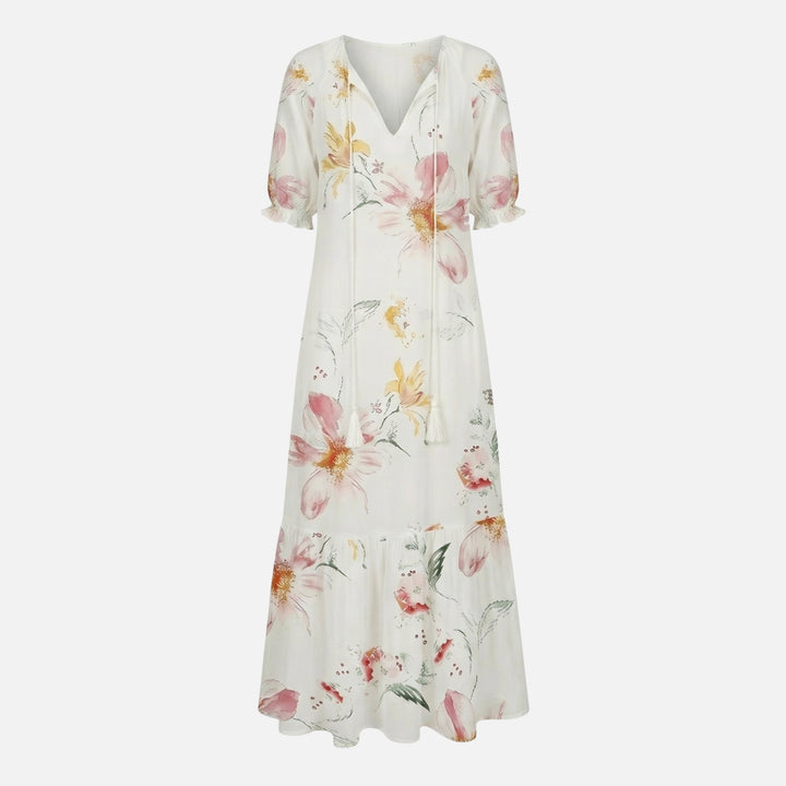 Soft Viscose Blend Midi Dress with V-neck for Women