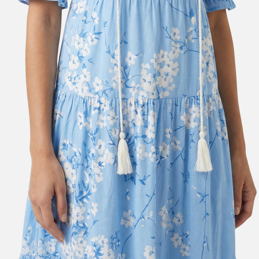 Soft Viscose Blend Midi Dress with V-neck for Women