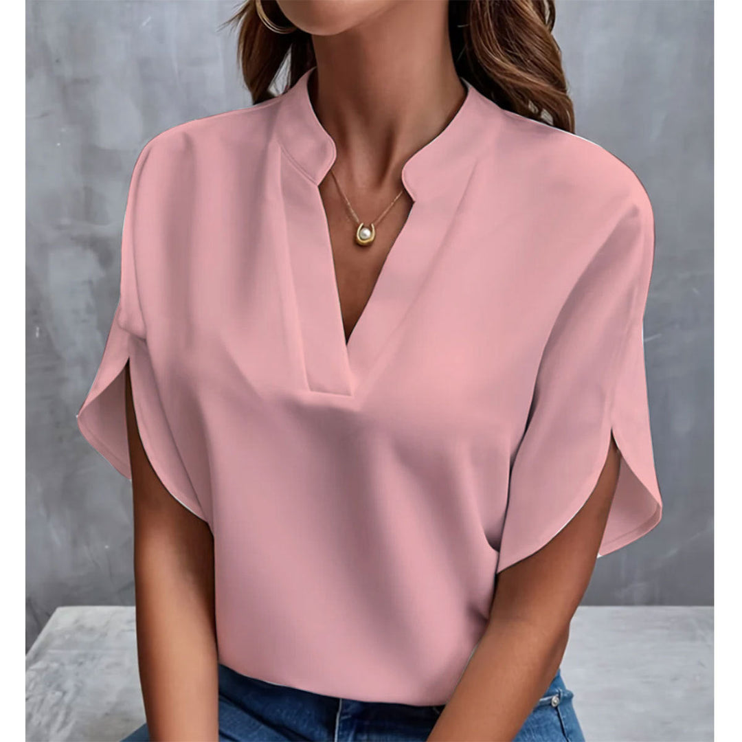 Split_Sleeve_Stand_Collar_Blouse_for_Women_11