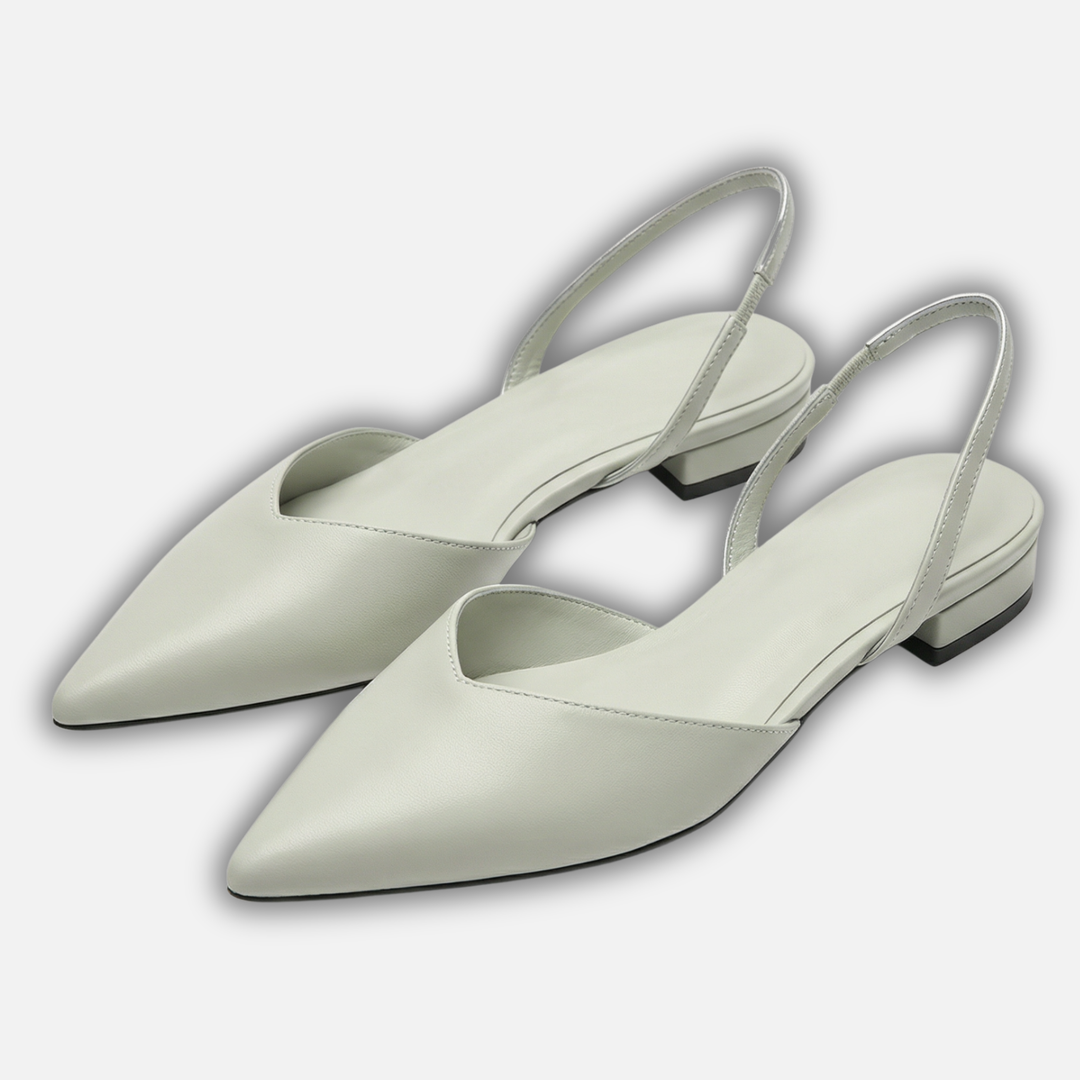 Pointed Toe Slingback Heels with Low Block Heel for Women