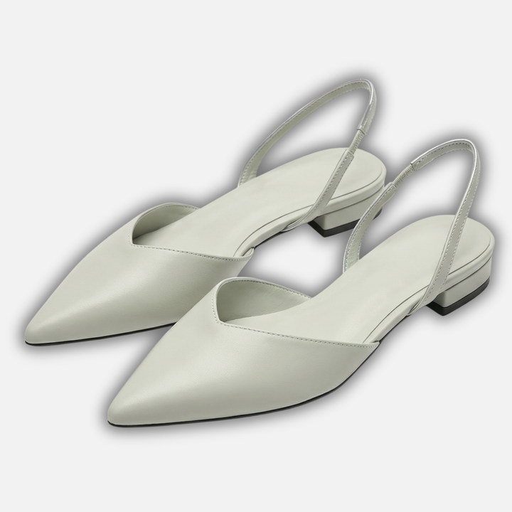 Pointed Toe Slingback Heels with Low Block Heel for Women