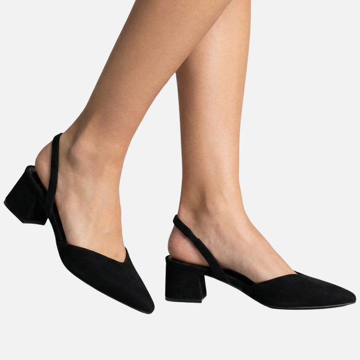 Pointed Toe Slingback Heels with Low Block Heel for Women