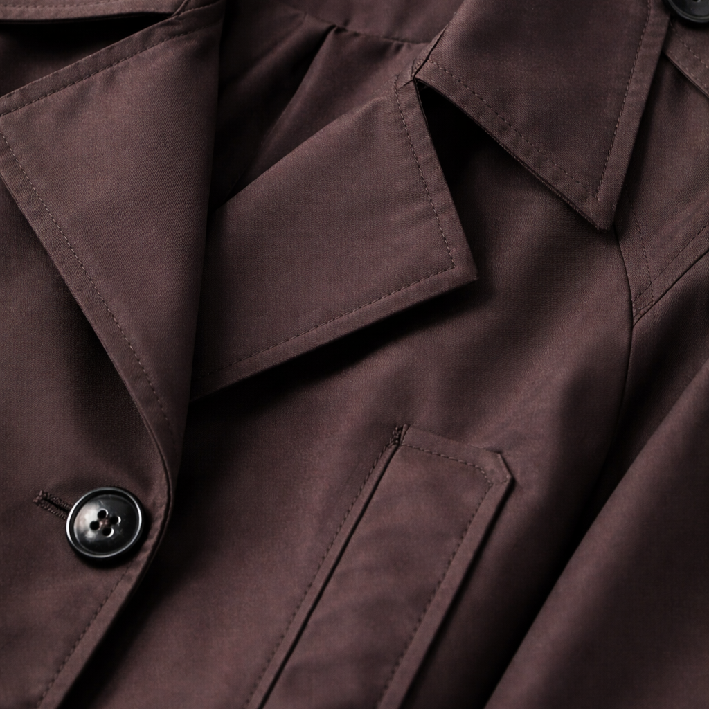 Structured Cropped Coat with Side Pockets for Women