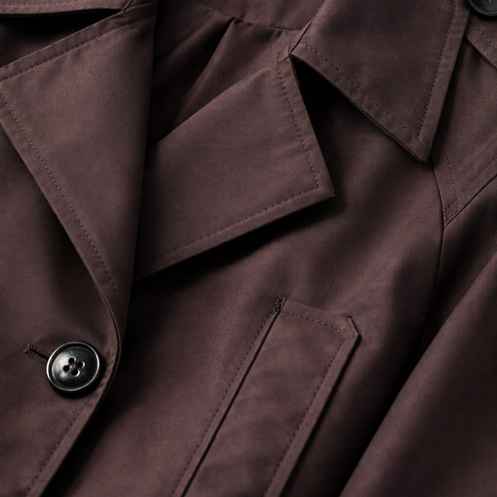 Structured Cropped Coat with Side Pockets for Women
