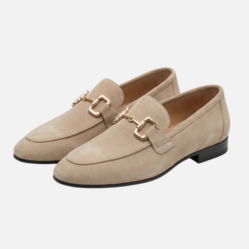 Suede Loafers – Classic Buckle Slippers for Men