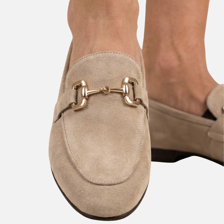 Suede Loafers – Classic Buckle Slippers for Men