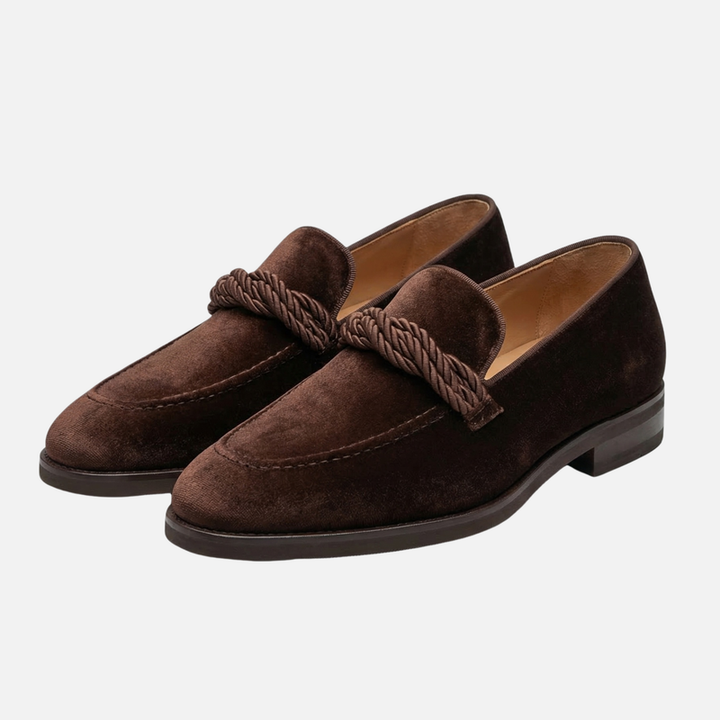 Suede Loafers with Rope Detail for Men