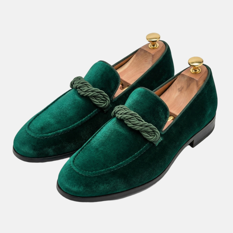 Suede Loafers with Rope Detail for Men