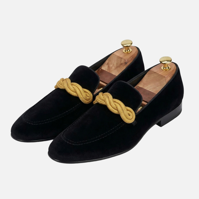 Suede Loafers with Rope Detail for Men