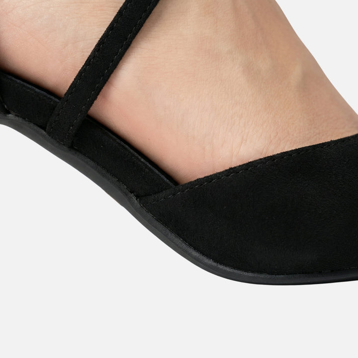Faux Suede Pointed-Toe Pumps with Ankle Straps for Women
