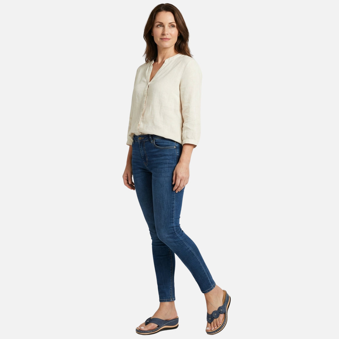Suede Wedge Toe-Post Sandals with Flower Accents for Women