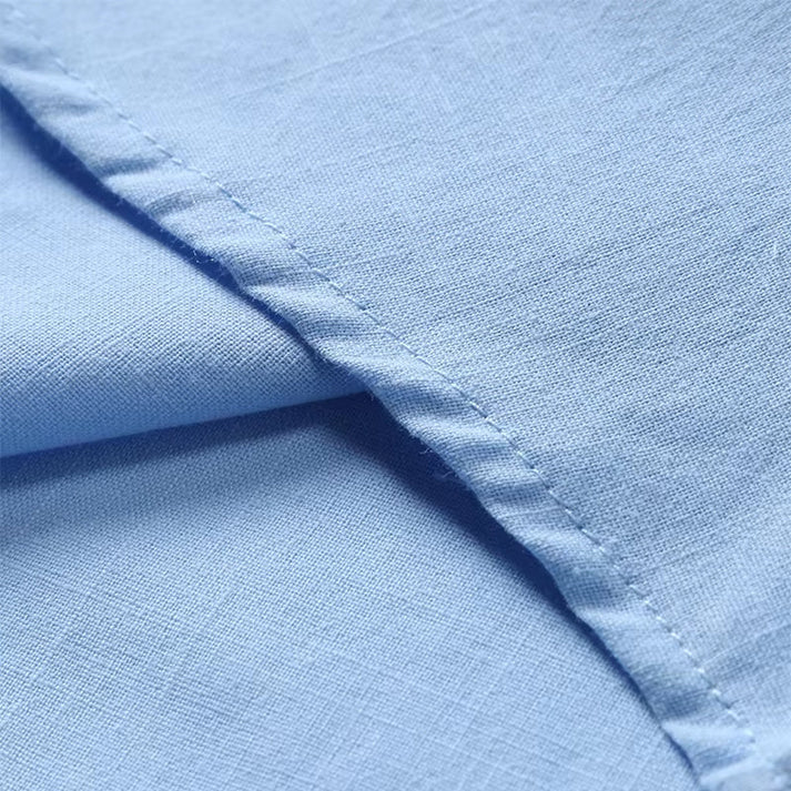 Summer Linen Polo Shirt with Half-Button Front for Men