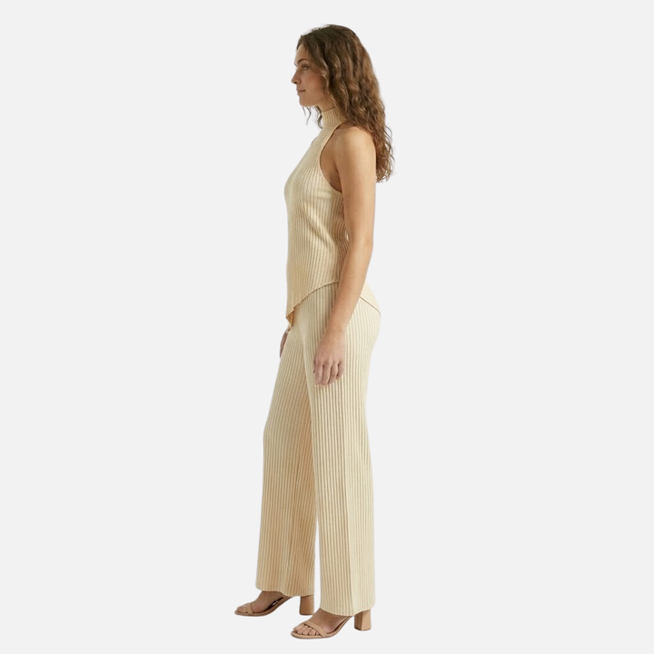 Summer Pleated Two-Piece Set with Halter Top for Women