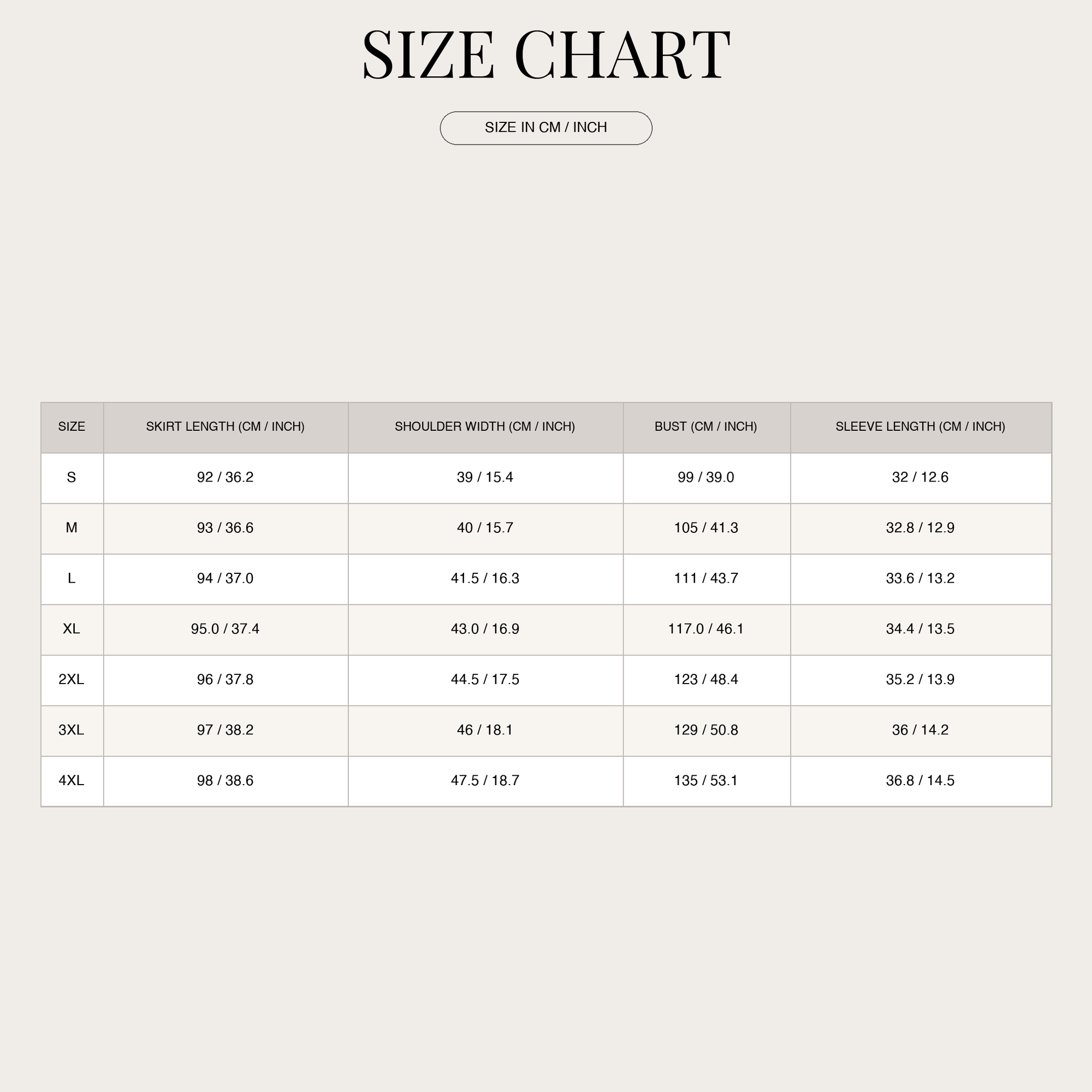 Size Chart
