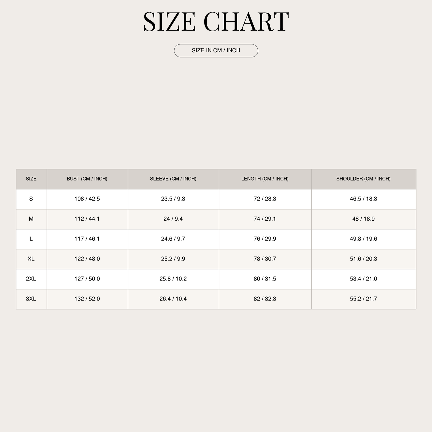 Men's Summer Linen Polo Shirt with Half Button Front size chart