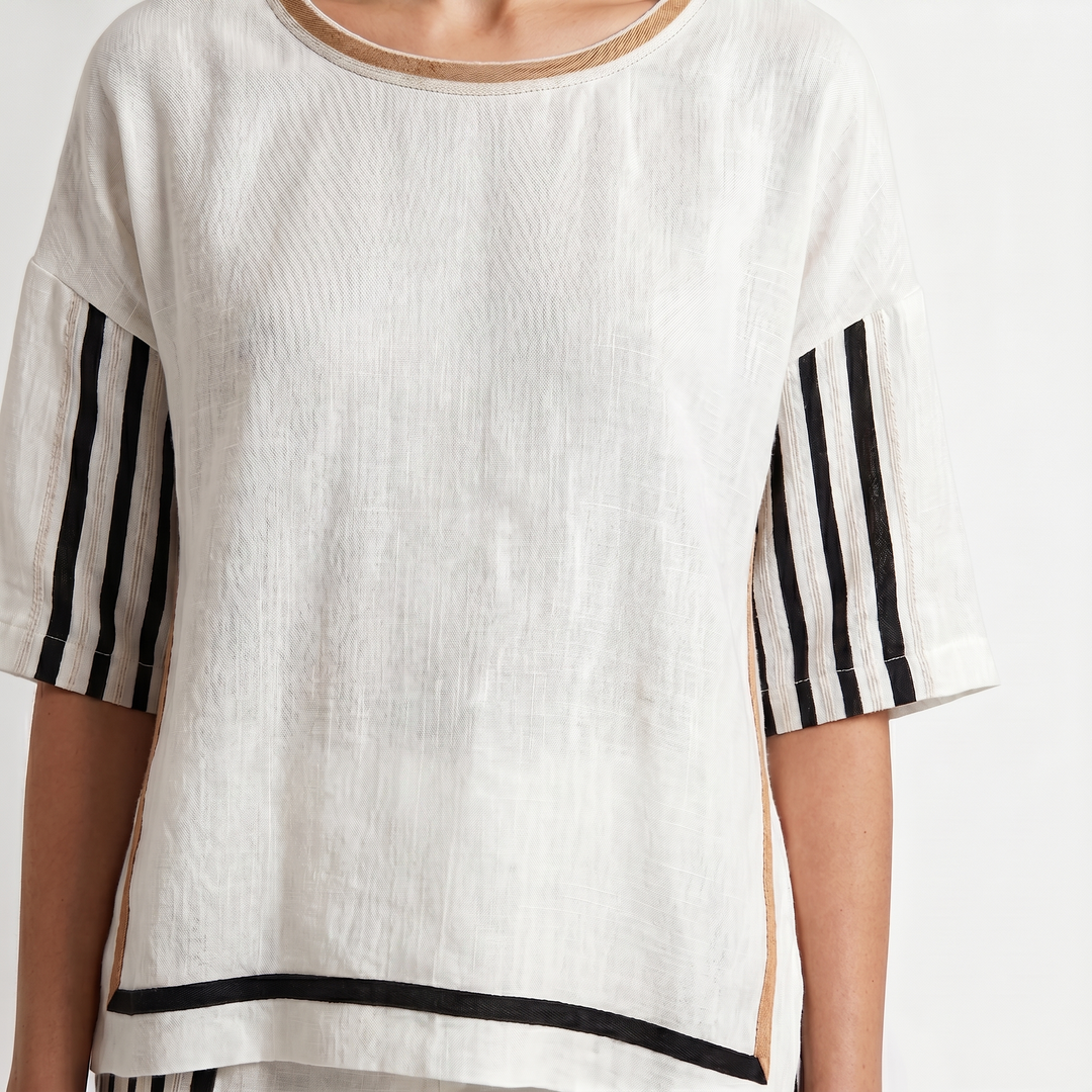 Summer Linen Set of Airy Wide-Leg Pants for Women