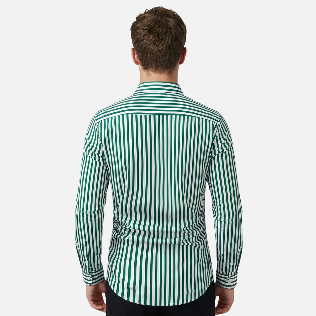 Summer Tailored Fit Striped Button-Down Shirt for Men