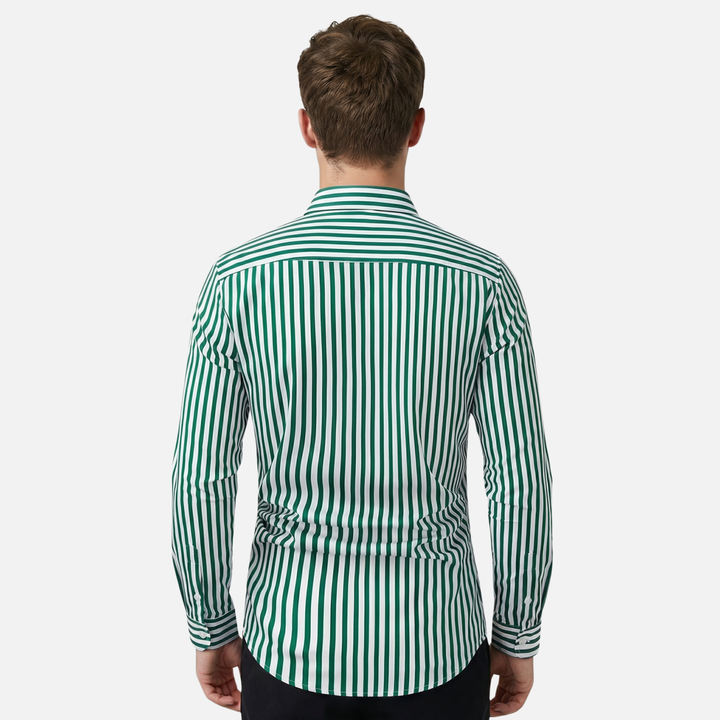 Summer Tailored Fit Striped Button-Down Shirt for Men