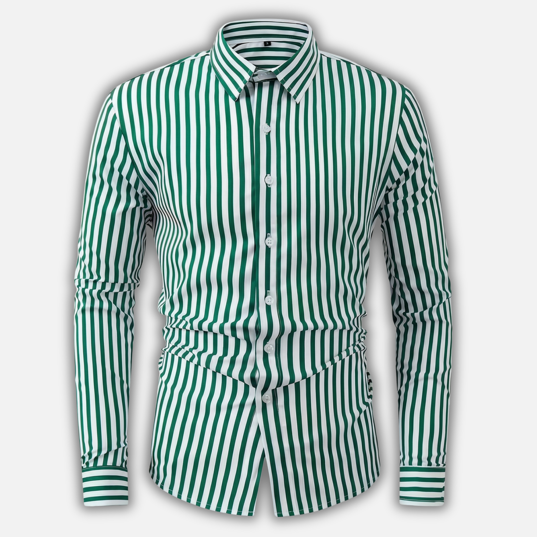 Summer Tailored Fit Striped Button-Down Shirt for Men