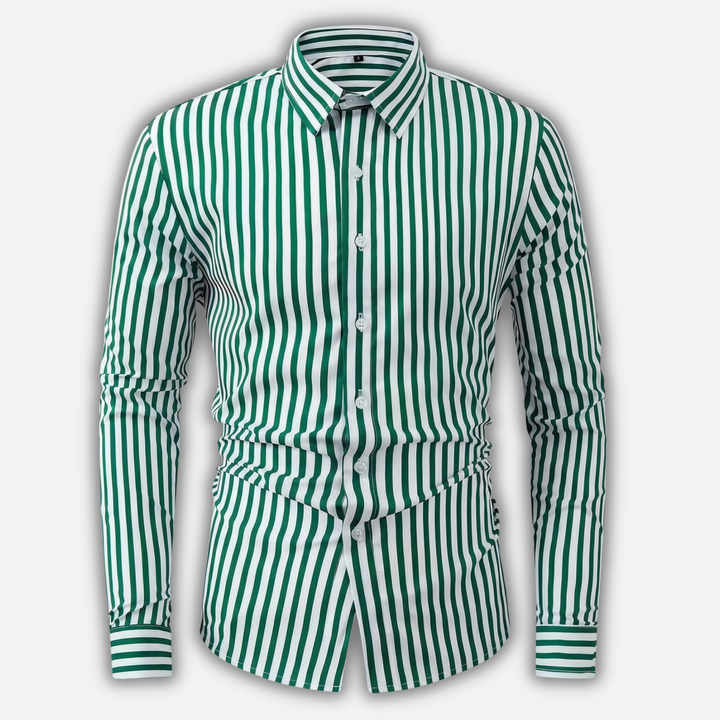 Summer Tailored Fit Striped Button-Down Shirt for Men
