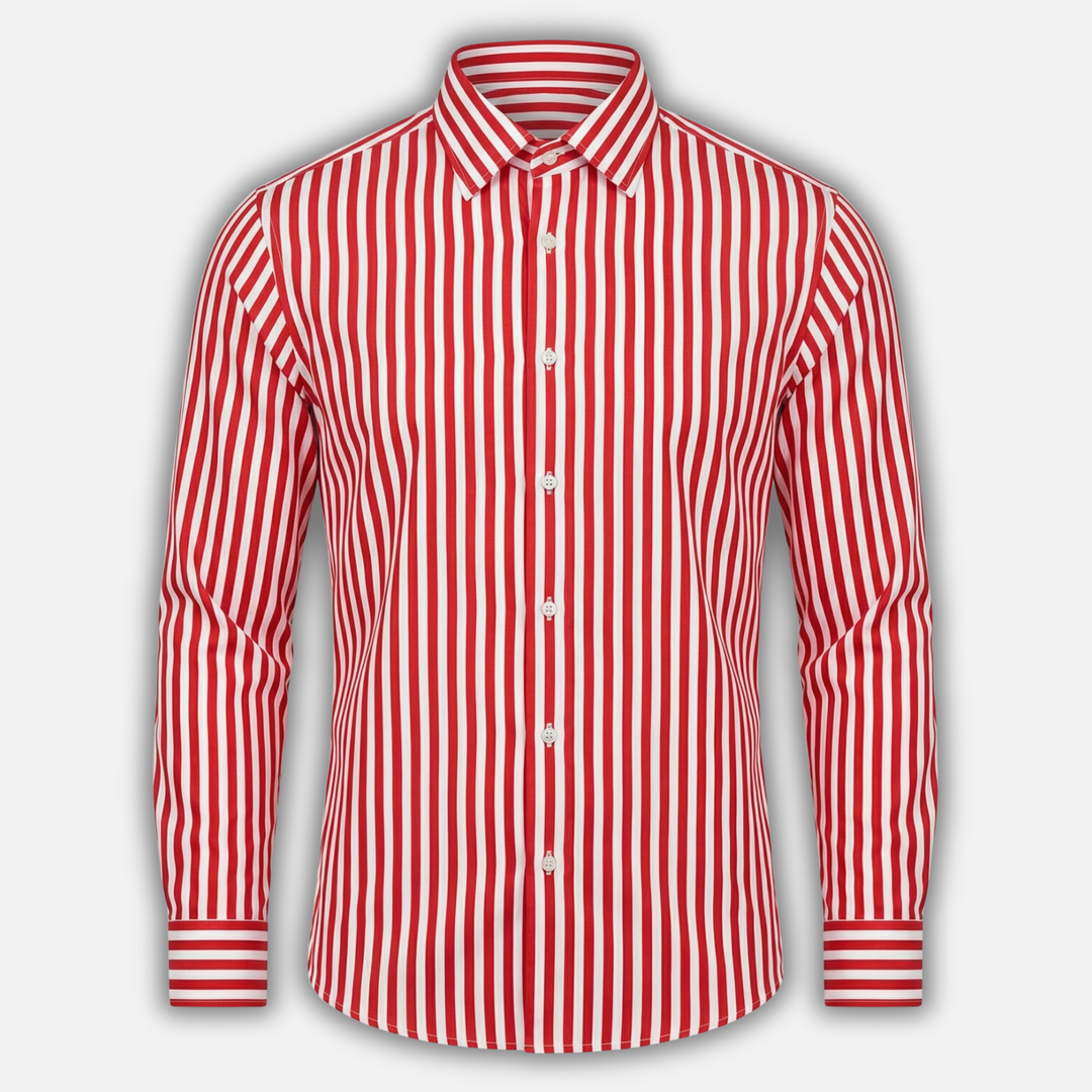 Summer Tailored Fit Striped Button-Down Shirt for Men