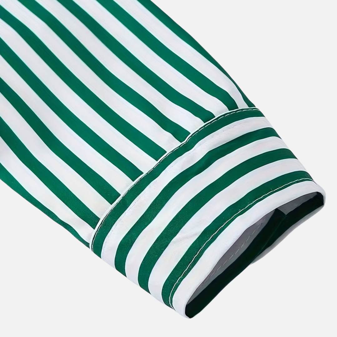 Summer Tailored Fit Striped Button-Down Shirt for Men