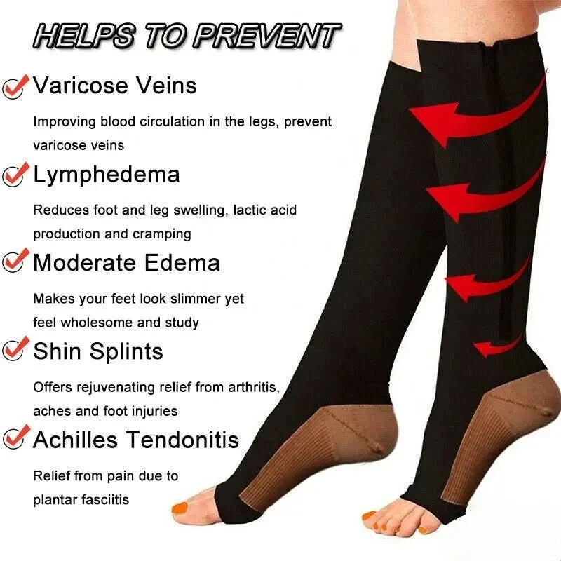 Supportive Compression Stockings – With Zipper 9
