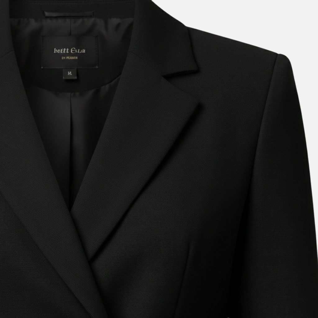 Tailored Blazer with Buttons and Flared Bottom for Women