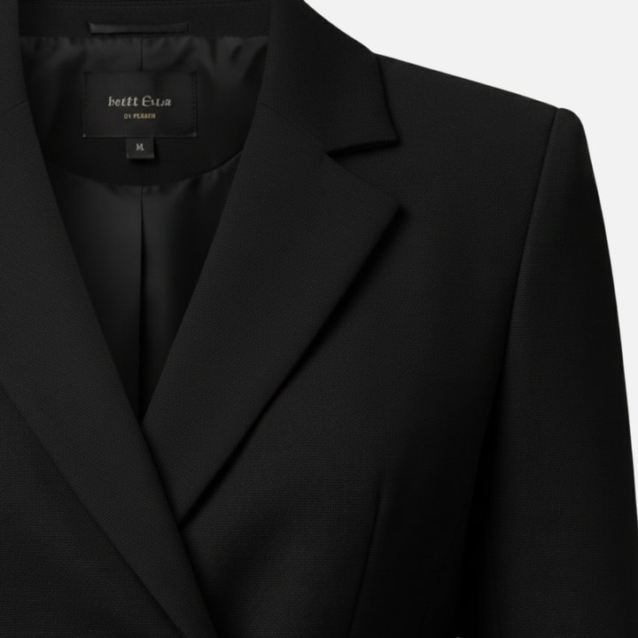 Tailored Blazer with Buttons and Flared Bottom for Women