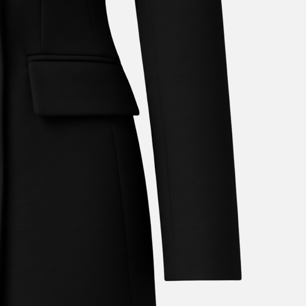 Tailored Blazer with Buttons and Flared Bottom for Women