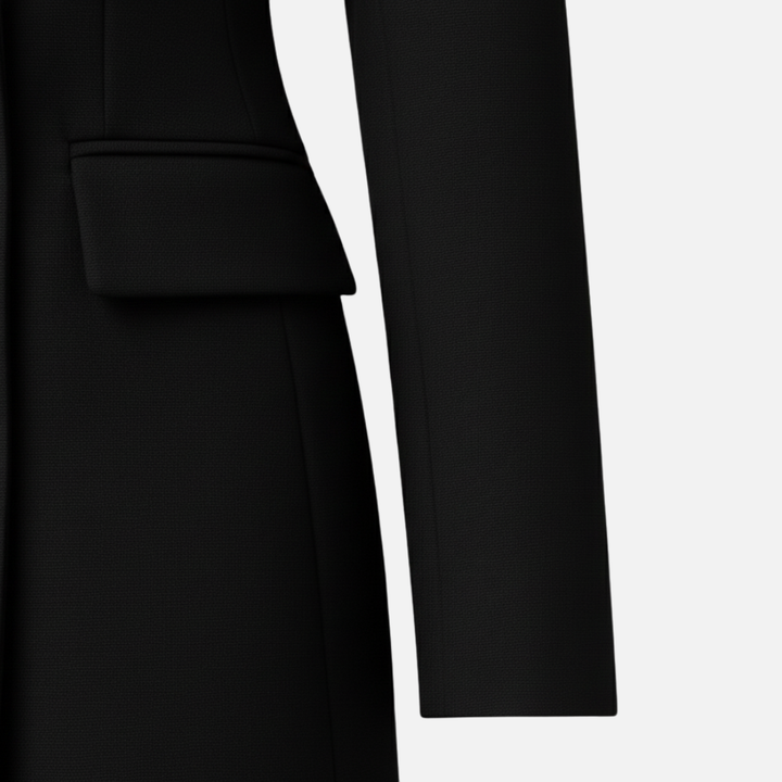 Tailored Blazer with Buttons and Flared Bottom for Women