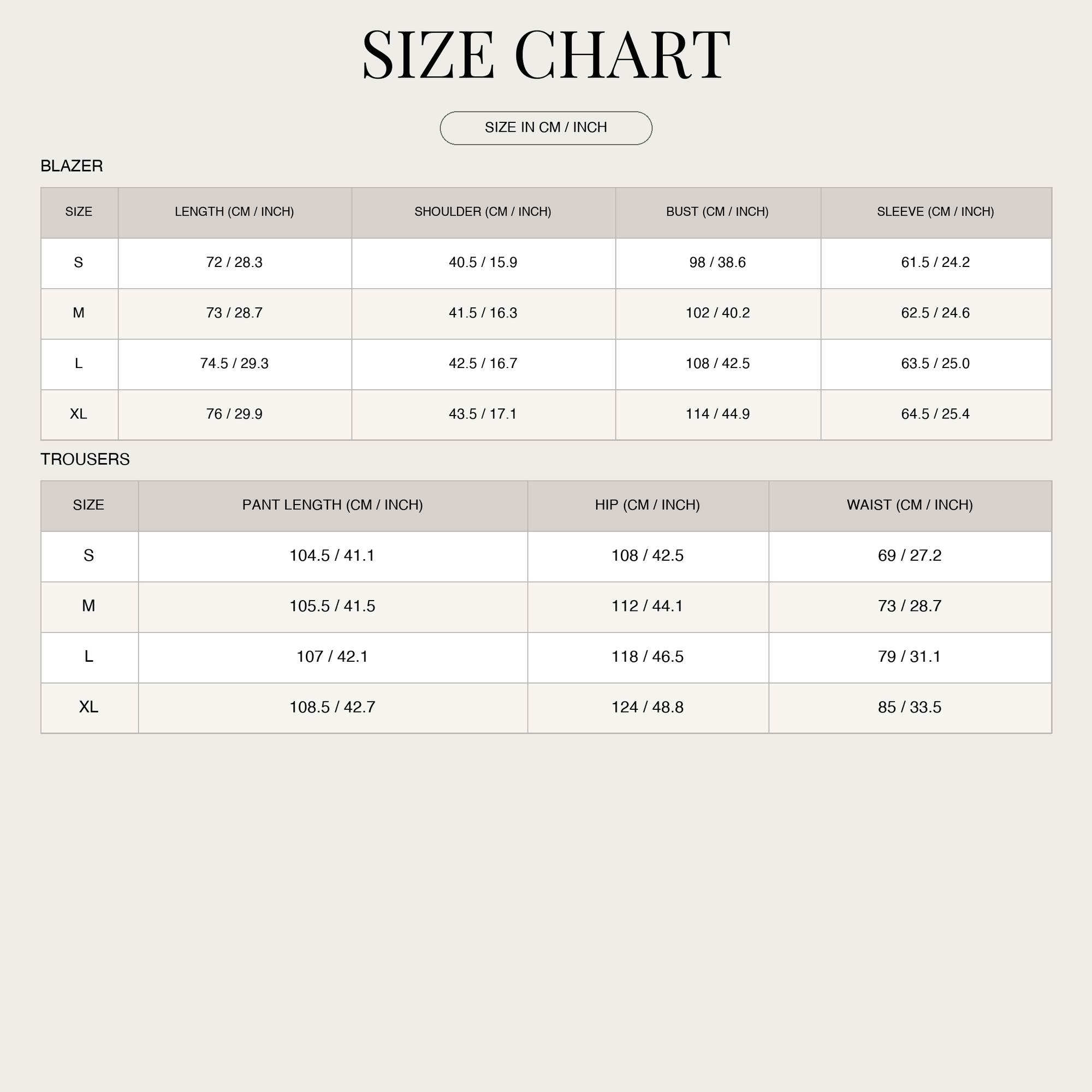 Size Chart